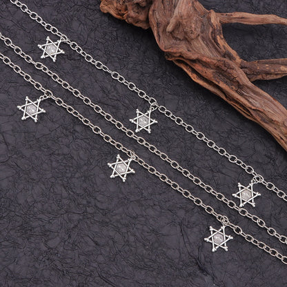 Maple Leaf Hip-Hop Waist Chain In Frosted Metal Finish, Unisex Accessory