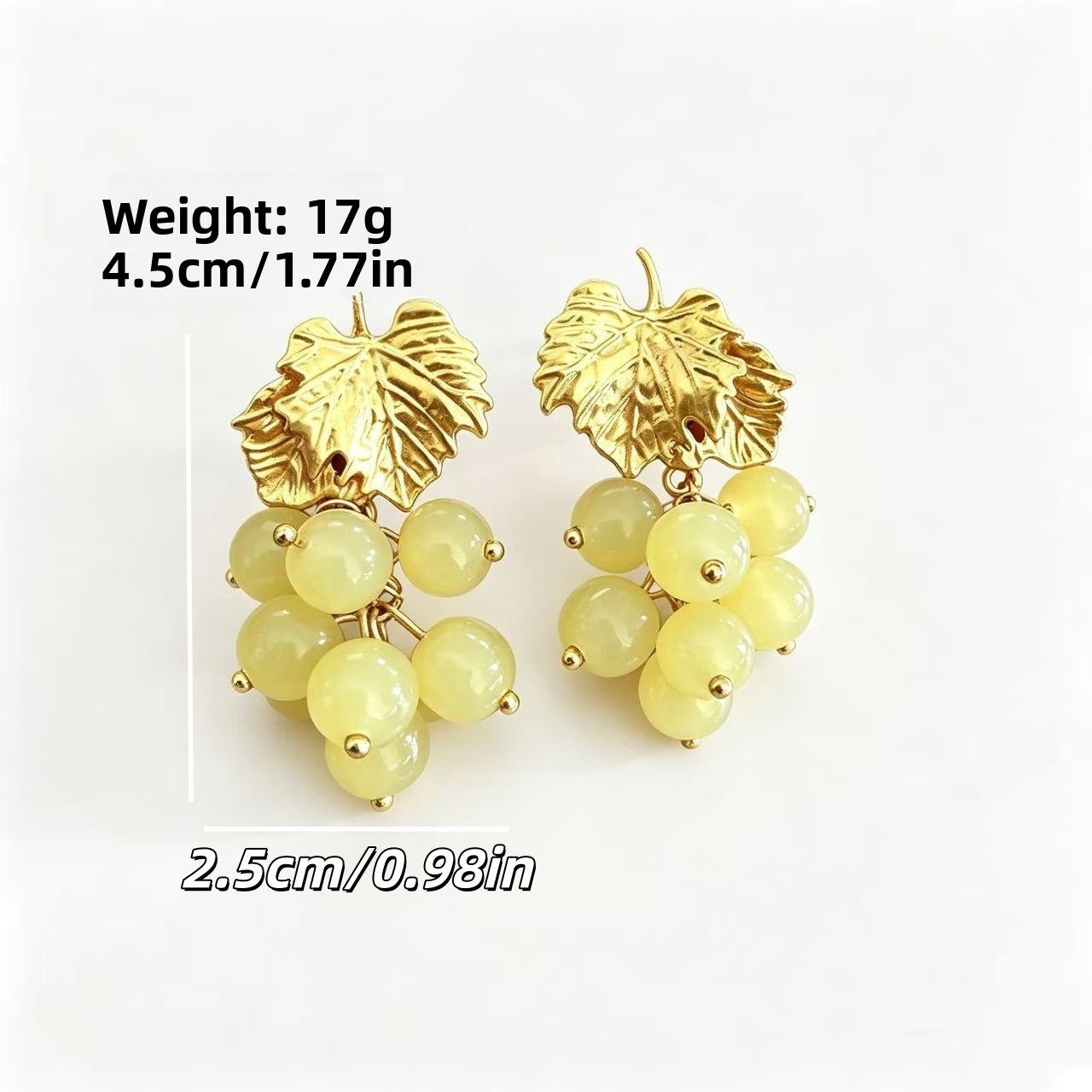 Sweet Natural Pink Grape Drop Earrings In Zinc Alloy For Unisex