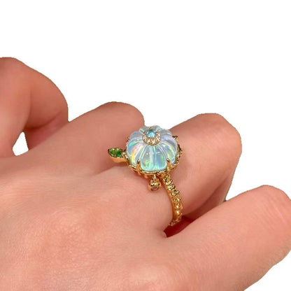 Pumpkin Rings For Women In Alloy With Electroplated Finish Featuring Litmus Craftsmanship