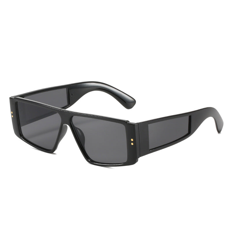 Unisex Square Full Frame Sunglasses With PC Lens Material In Dyed Black, Perfect For Summer