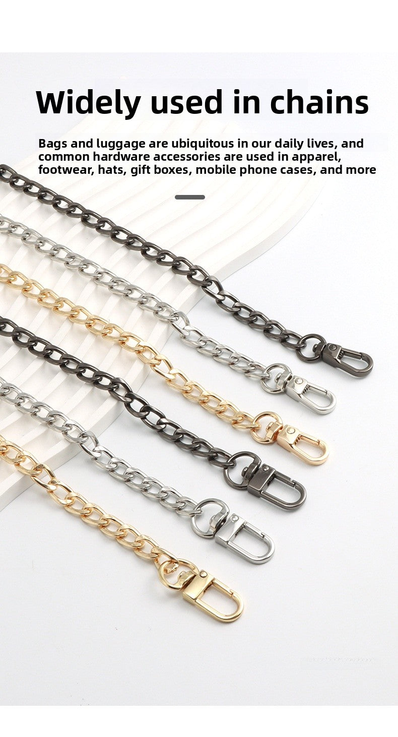 Solid Color Metal Bag Strap Accessory Featuring Durable Design For Stylish Bag Enhancement