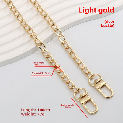 Solid Color Metal Bag Strap Accessory Featuring Durable Design For Stylish Bag Enhancement