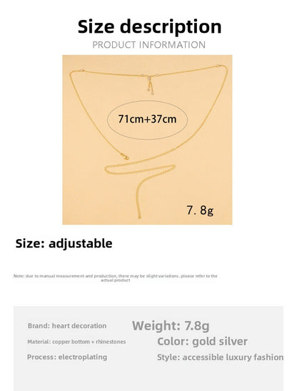 Simple Style Metal Waist Chain For Women Featuring Water Droplets Design In Gold