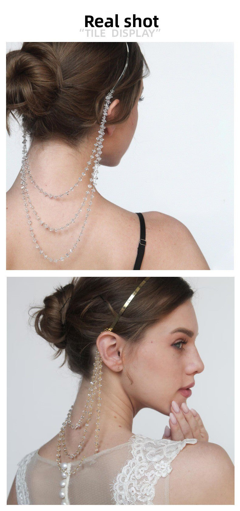 Bridal Jewelry Headband For Women Featuring Rhinestones And Crystal Inlay In Elegant Silver