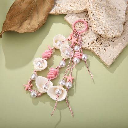 Knitted Shell Bag Pendant In Colour Featuring Vacation Style