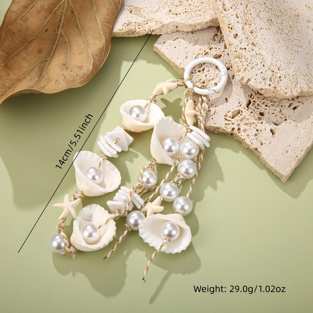 Knitted Shell Bag Pendant In Colour Featuring Vacation Style