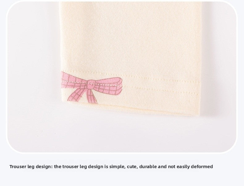 Cute Cartoon Children's Home Clothes Set In Soft Cotton With Round Neck And Long Sleeves For Autumn