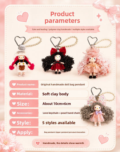 Car Soft Clay Key Chain Bag Charm, Perfect Christmas Gift For Key Chains And Bag Accessories
