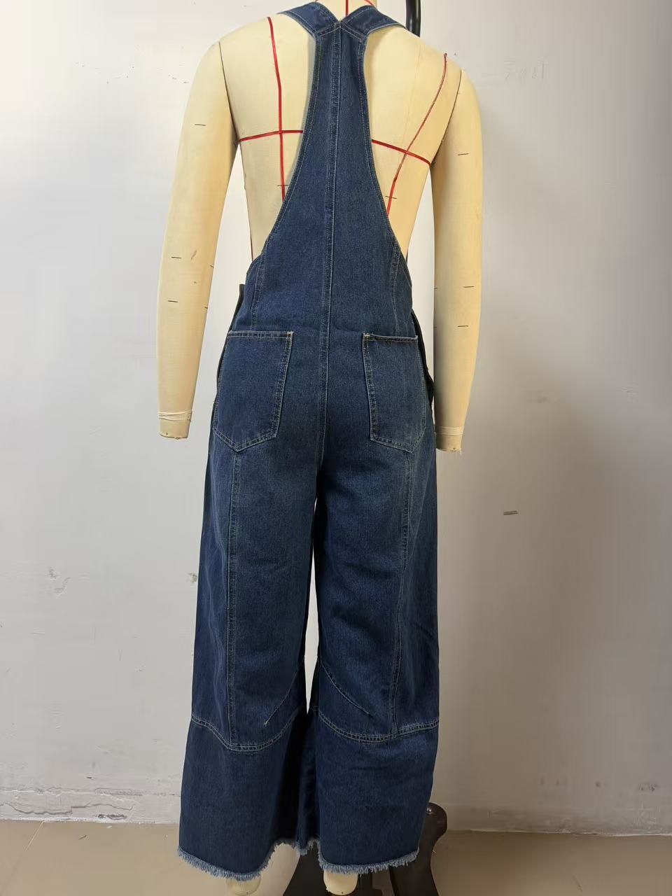 Women's Inelastic Denim Cotton Dungarees Full Length Casual Jeans With Washed Finish For Spring