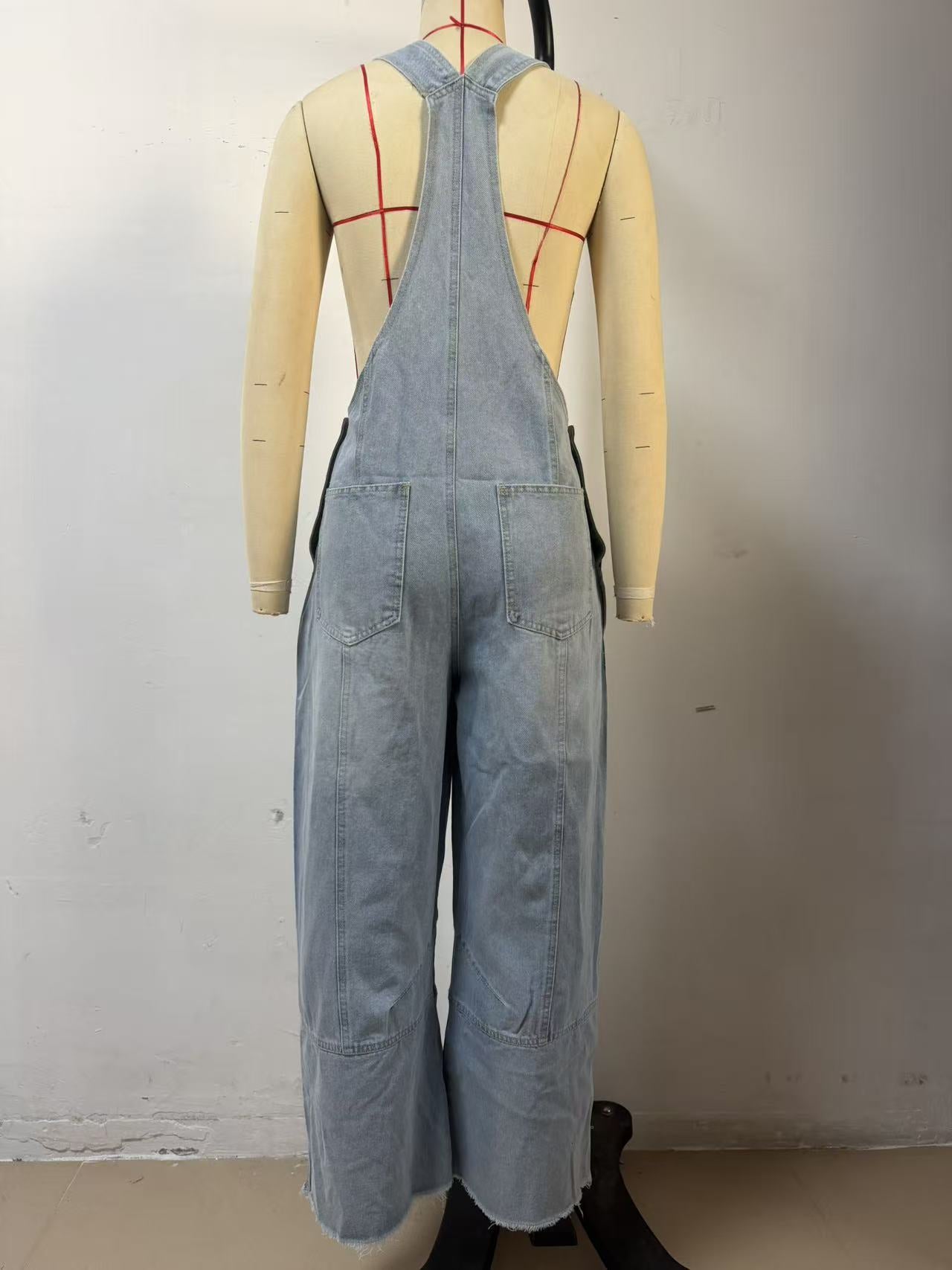 Women's Inelastic Denim Cotton Dungarees Full Length Casual Jeans With Washed Finish For Spring