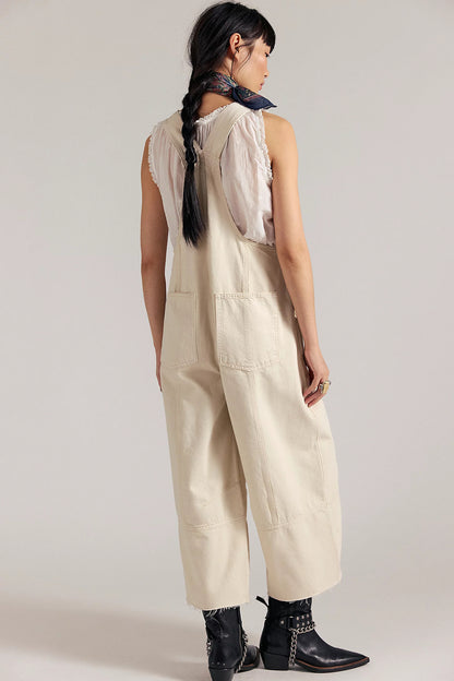 Women's Inelastic Denim Cotton Dungarees Full Length Casual Jeans With Washed Finish For Spring