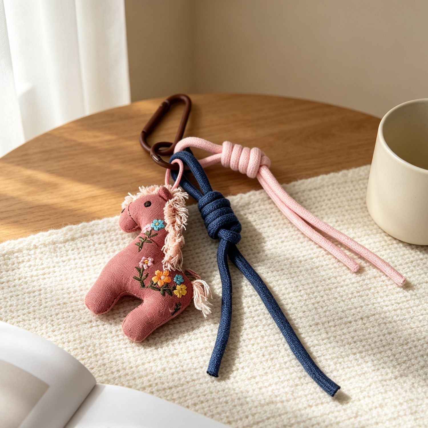 Multicolor Knitted Horse Key Chain In Cloth Material Featuring Cute Style