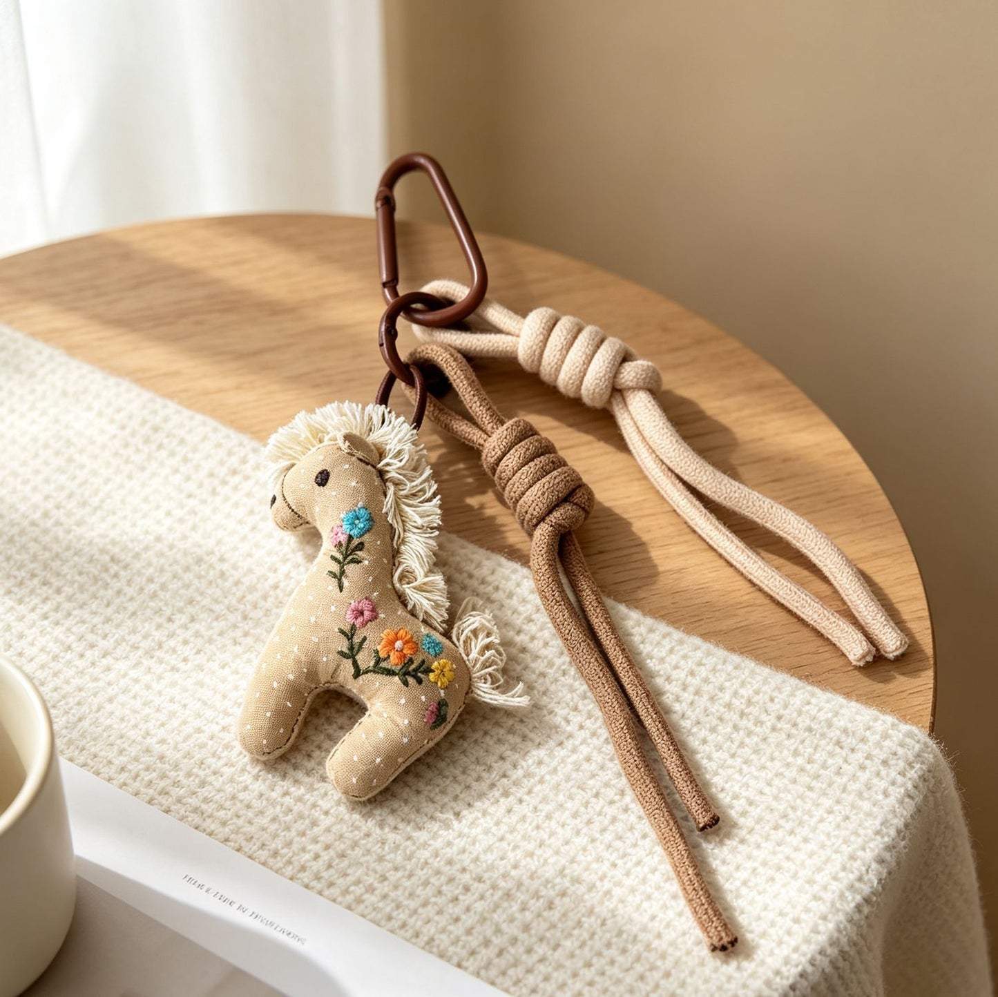 Multicolor Knitted Horse Key Chain In Cloth Material Featuring Cute Style