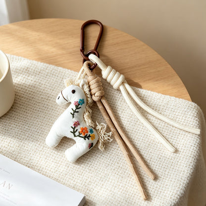 Multicolor Knitted Horse Key Chain In Cloth Material Featuring Cute Style
