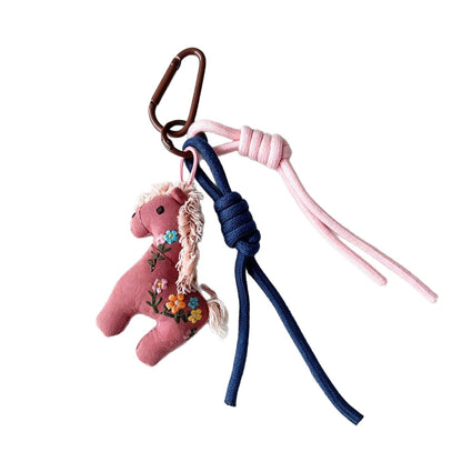 Multicolor Knitted Horse Key Chain In Cloth Material Featuring Cute Style