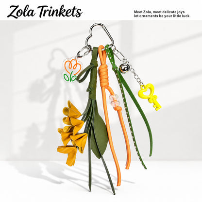Lavender Knitted Flowers Bag Pendant In Acrylic Material With Cute Style, Perfect For Spring Accessories