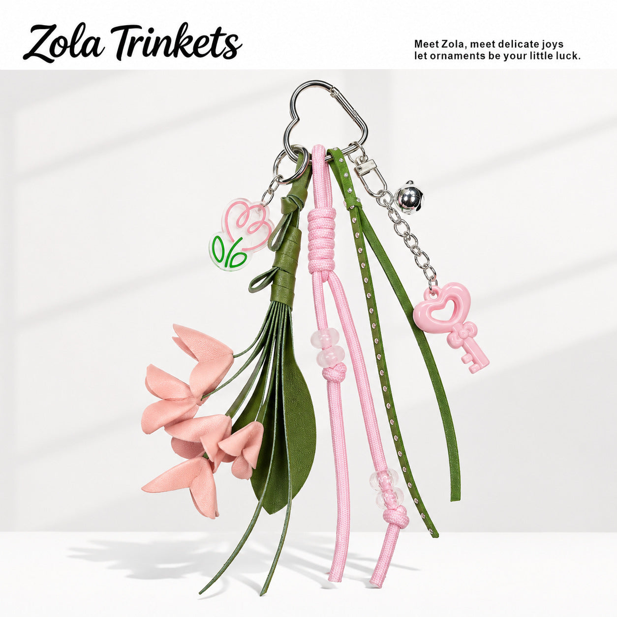 Lavender Knitted Flowers Bag Pendant In Acrylic Material With Cute Style, Perfect For Spring Accessories