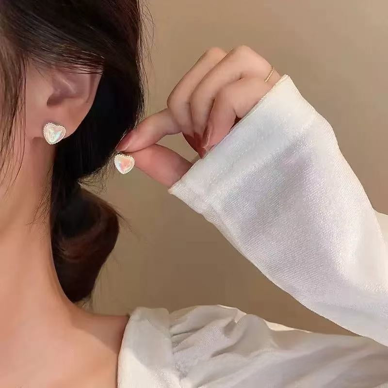 Sweet Flowers Tassel Earrings For Unisex In Natural Pink Alloy, Featuring Stud Design