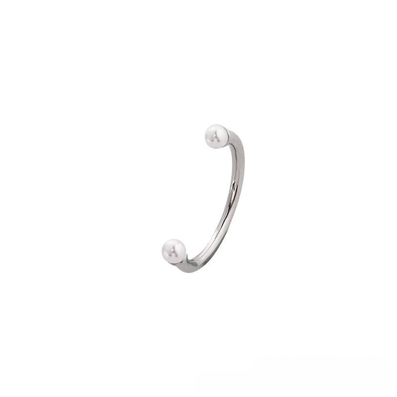 Simple Style Round Open Ring For Women, 1 Piece Alloy With Electroplated Finish And Artificial Pearl Inlay