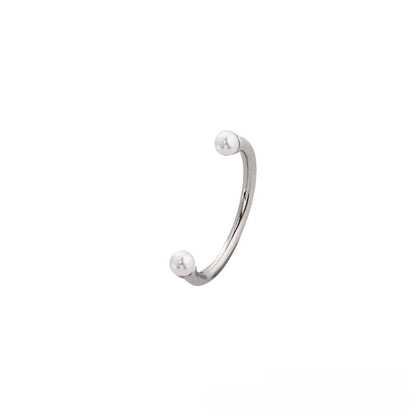 Simple Style Round Open Ring For Women, 1 Piece Alloy With Electroplated Finish And Artificial Pearl Inlay