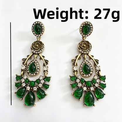 For Women May Birthstone Emerald Earrings With Electroplated Zinc Alloy And 925 Sterling Silver Stud Posts