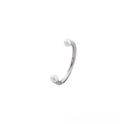 Simple Style Round Open Ring For Women, 1 Piece Alloy With Electroplated Finish And Artificial Pearl Inlay