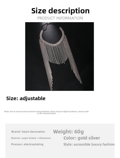 Bridal Tassel Hair Chain Insert Comb For Women With Rhinestones, Perfect For Wedding Season