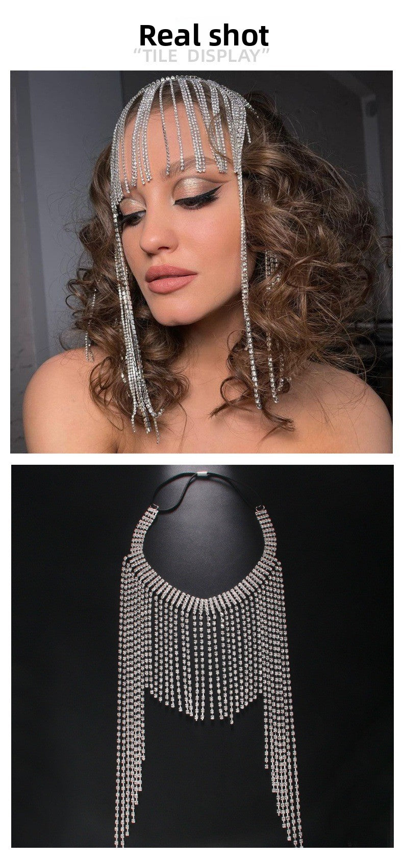 Bridal Tassel Hair Chain Insert Comb For Women With Rhinestones, Perfect For Wedding Season