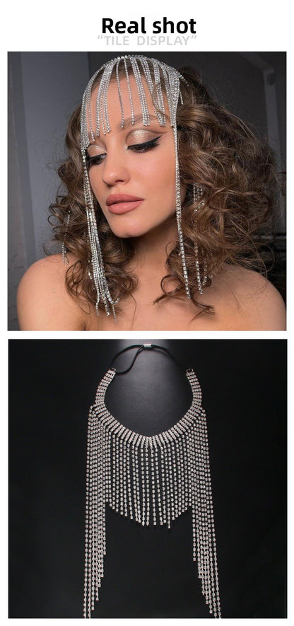 Bridal Tassel Hair Chain Insert Comb For Women With Rhinestones, Perfect For Wedding Season