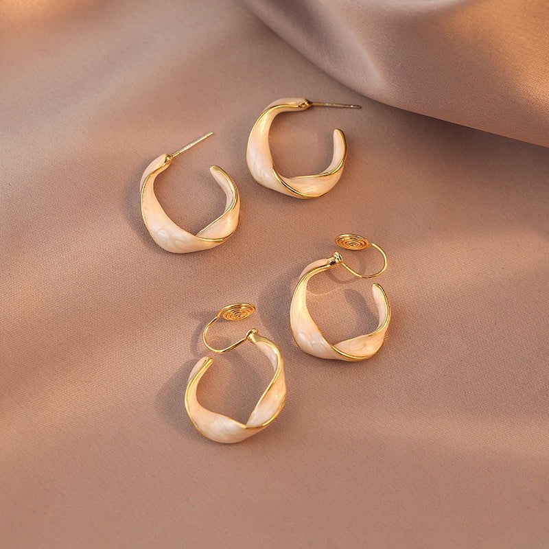 For Unisex Purple Alloy Earrings Featuring Electroplated Craftsmanship With Retro Style Stud Earrings