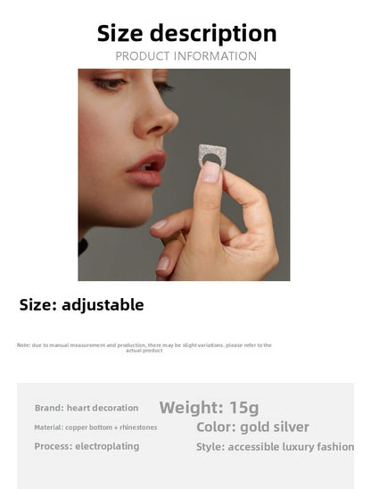 Geometric Silver Hip-Hop Rings For Women In Alloy With Rhinestones Featuring Electroplated Craftsmanship