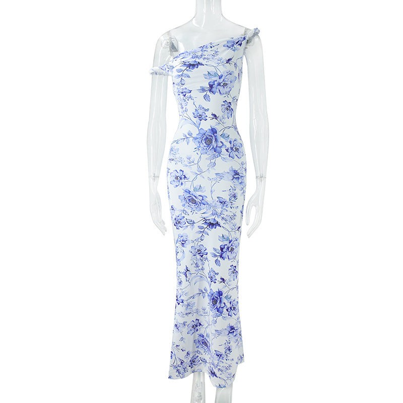 Sexy Sleeveless Abstract Bodycon Dress With Boat Neck In Polyester For Casual Occasion