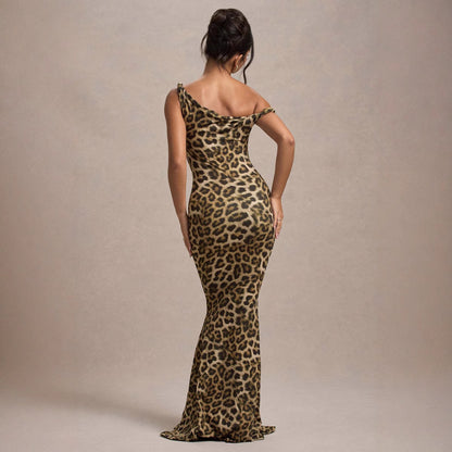 Sexy Sleeveless Abstract Bodycon Dress With Boat Neck In Polyester For Casual Occasion