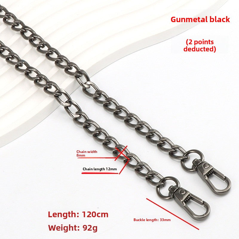 Solid Color Metal Bag Strap Accessory Featuring Durable Design For Stylish Bag Enhancement