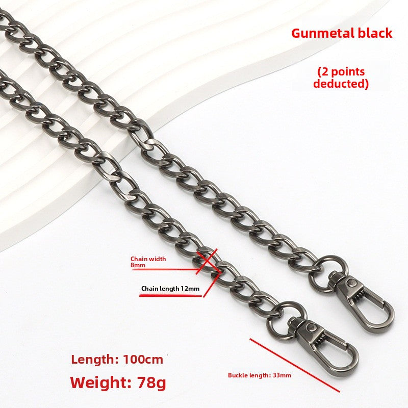 Solid Color Metal Bag Strap Accessory Featuring Durable Design For Stylish Bag Enhancement