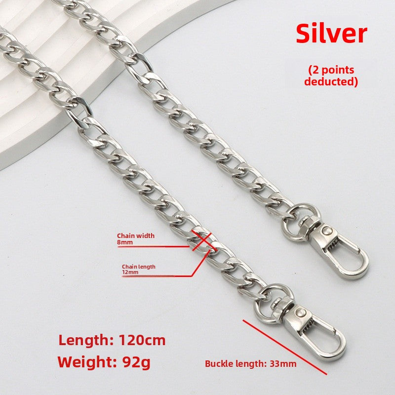 Solid Color Metal Bag Strap Accessory Featuring Durable Design For Stylish Bag Enhancement