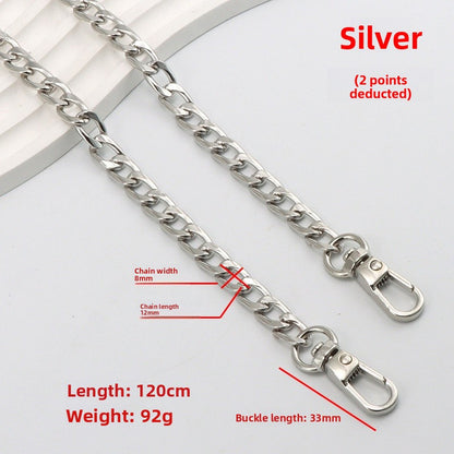 Solid Color Metal Bag Strap Accessory Featuring Durable Design For Stylish Bag Enhancement