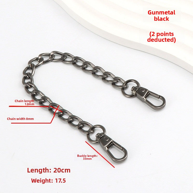 Solid Color Metal Bag Strap Accessory Featuring Durable Design For Stylish Bag Enhancement