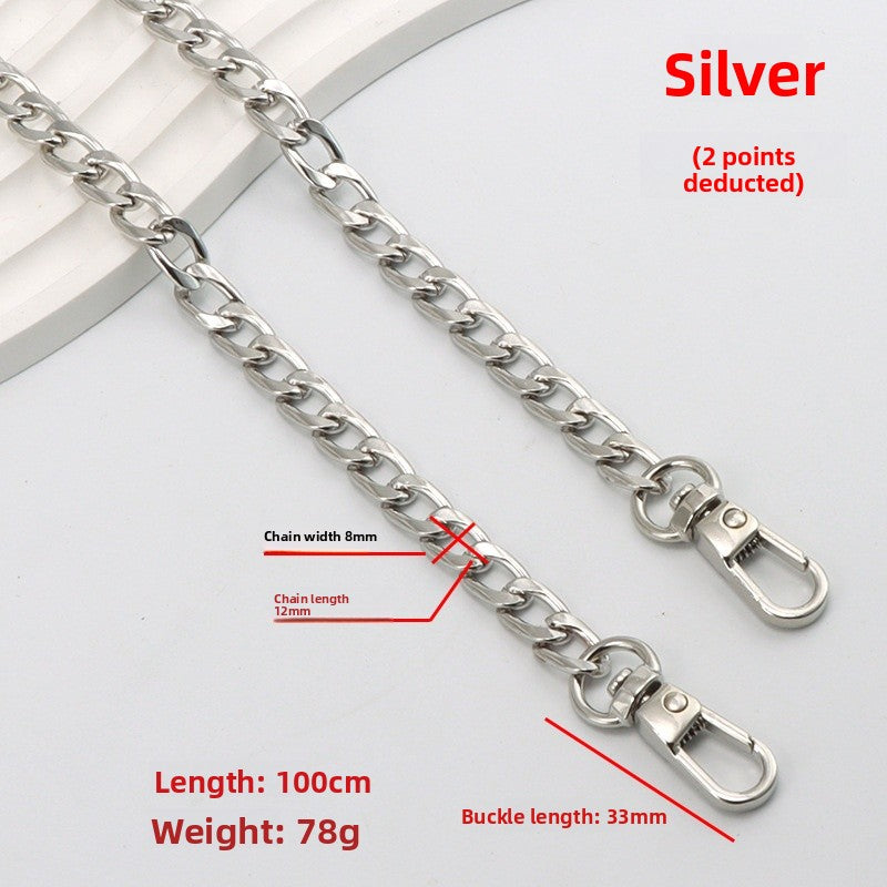 Solid Color Metal Bag Strap Accessory Featuring Durable Design For Stylish Bag Enhancement