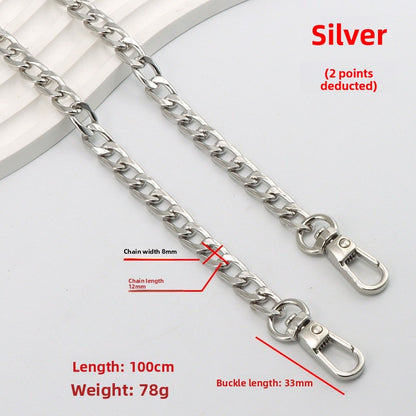 Solid Color Metal Bag Strap Accessory Featuring Durable Design For Stylish Bag Enhancement