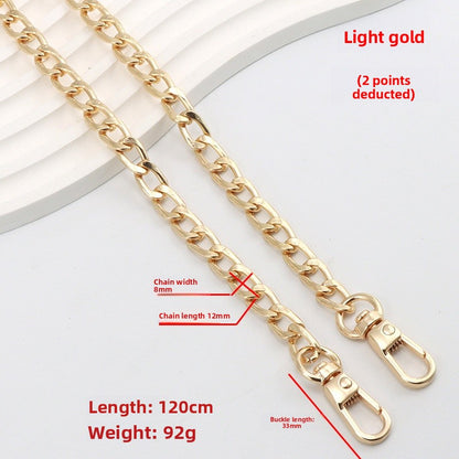 Solid Color Metal Bag Strap Accessory Featuring Durable Design For Stylish Bag Enhancement