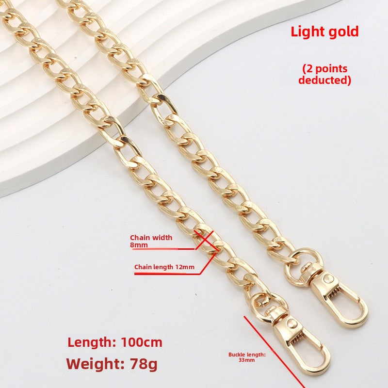 Solid Color Metal Bag Strap Accessory Featuring Durable Design For Stylish Bag Enhancement