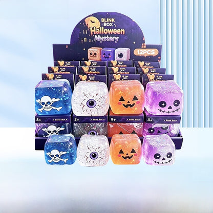Halloween Skull Squishy Toy Made Of TPR Material, Transparent Novelty Stress Relief Toy