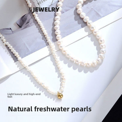 Handmade Freshwater Pearl Necklace For Women Featuring 5-6mm Simple Style Pearls