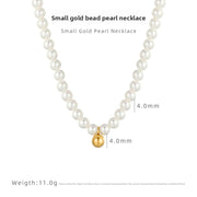 Small Gold Bead Freshwater Pearl Necklace
