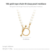 Twisted OT Clasp Pearl Necklace