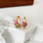 Pink Heart-shaped Earrings