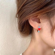 Red Heart-shaped Earrings