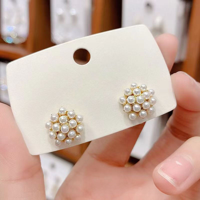 Retro Geometric Silver Alloy Stud Earrings For Women With Clip-On Ear Caps