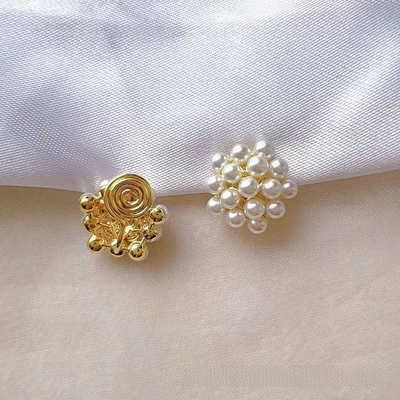 Retro Geometric Silver Alloy Stud Earrings For Women With Clip-On Ear Caps